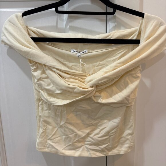 Reformation Cream Ezlynn Knit Top - Picture 1 of 3
